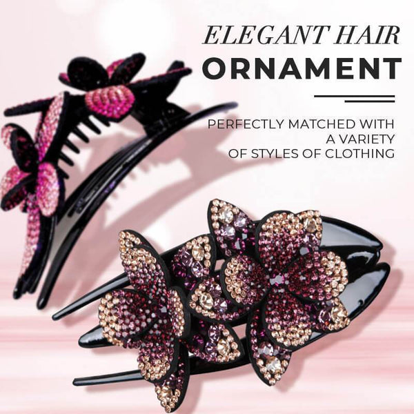✨✨Hair clip - with flower-shaped rhinestones✨(2pcs)