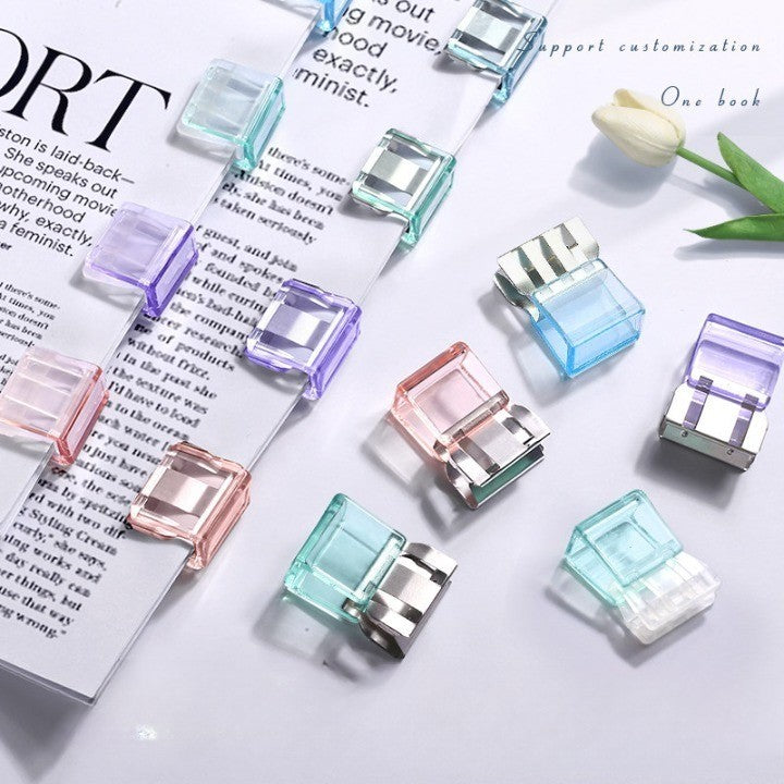 🌈 20 PCS Colorful Transparent Paper Clips – Reusable Paper & Document Holders✨