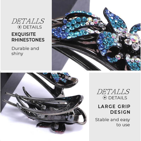 ✨✨Hair clip - with flower-shaped rhinestones✨(2pcs)