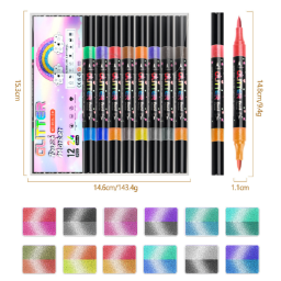🔥Glitter Dual-Tip Acrylic Paint Markers Set