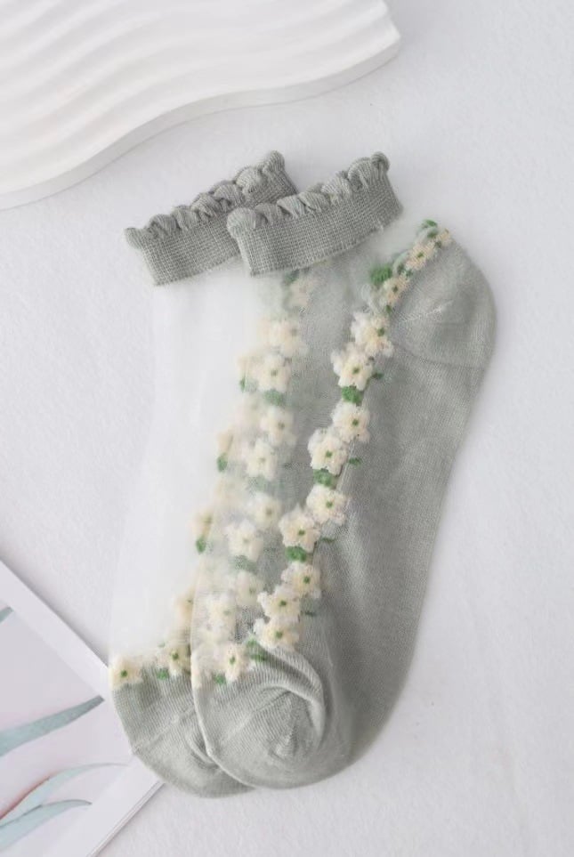 🌺 Floral Lace Women's Spring/Summer Short Socks
