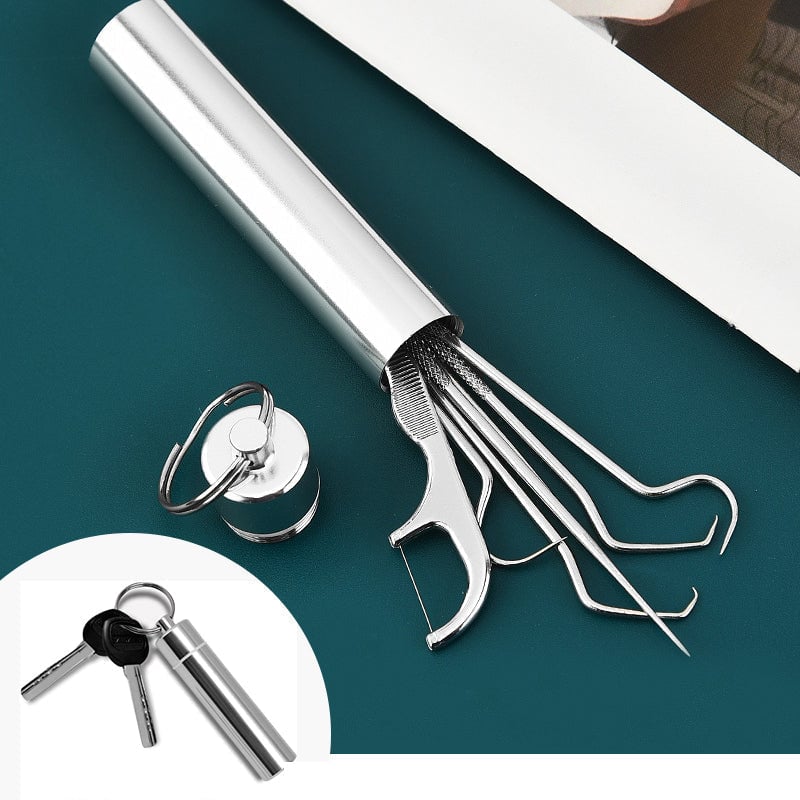 🔥 50% OFF 🎉 | 😬 Remove Stuck Food Easily | 🇩🇪 German Precision 0.1mm Stainless Steel Toothpick Set ✨🏆