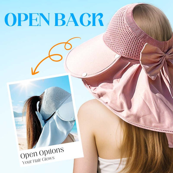 👒Wide Brim Sun Hat With Removable Neck Flap