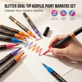 🔥Glitter Dual-Tip Acrylic Paint Markers Set