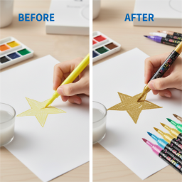 🔥Glitter Dual-Tip Acrylic Paint Markers Set