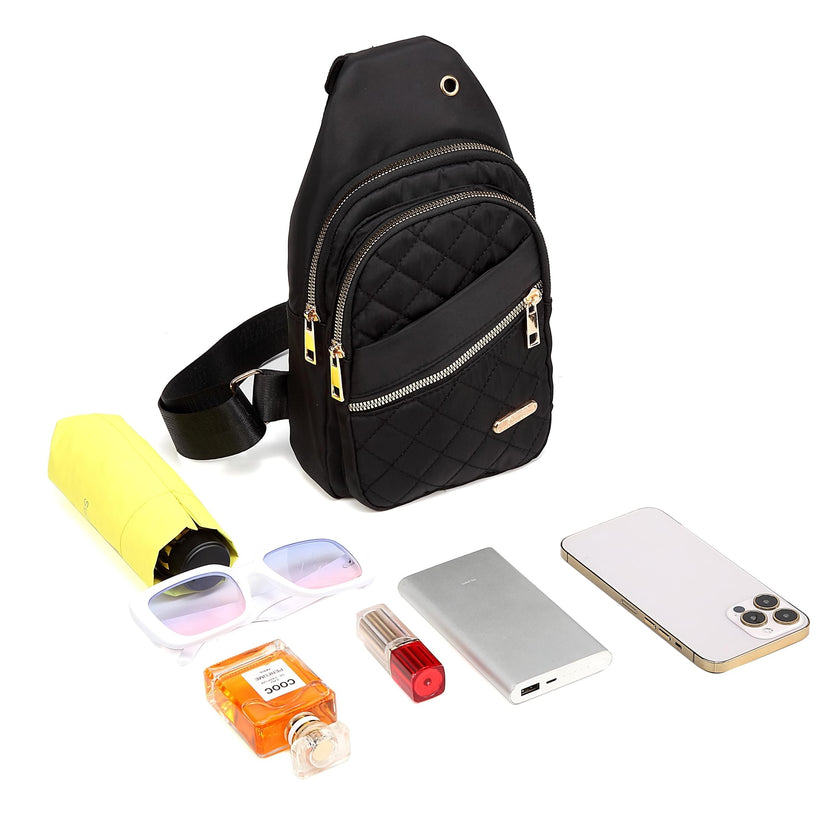 🎒Versatile large capacity crossbody bag- casual solid color，Quilted waist bag