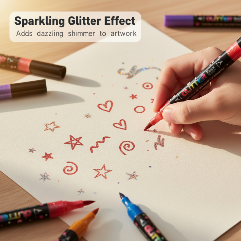 🔥Glitter Dual-Tip Acrylic Paint Markers Set