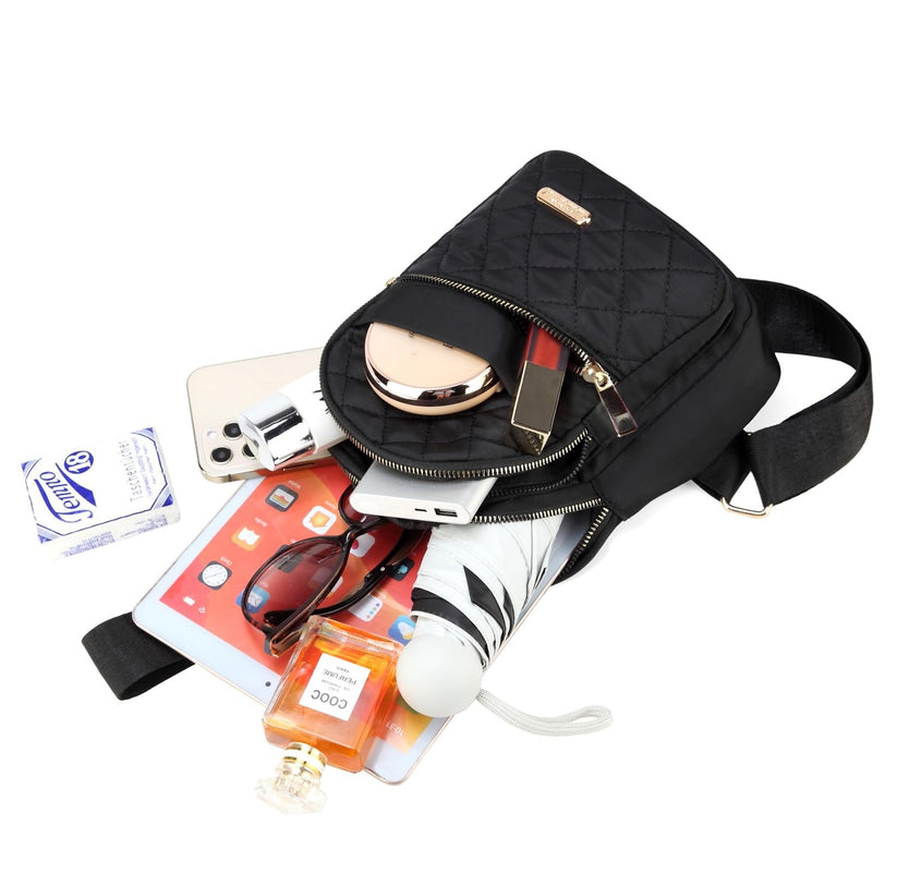 🎒Versatile large capacity crossbody bag- casual solid color，Quilted waist bag