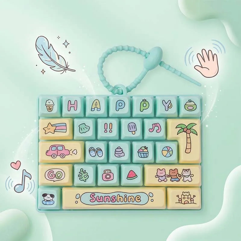 🎀 26-Key Cute Cartoon Clicky Keyboard Bag Pendant ⌨️✨
