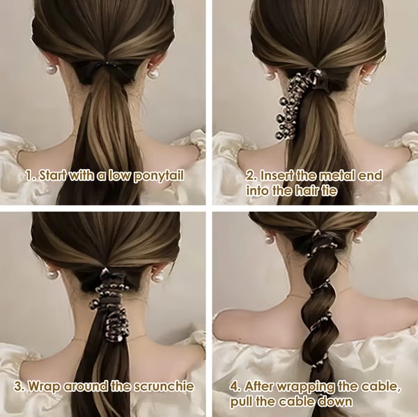 🎉🎁No Damage Soft Elastic Spiral Hair Ties(4pcs )