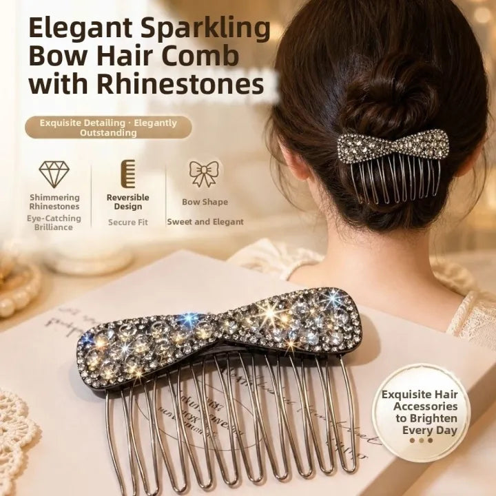💥Buy 1 Get 1 Free💥Rhinestone bow hair comb