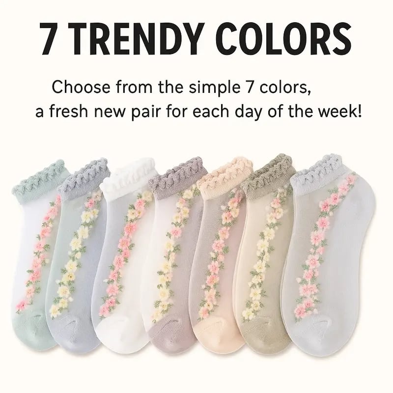 🌺 Floral Lace Women's Spring/Summer Short Socks