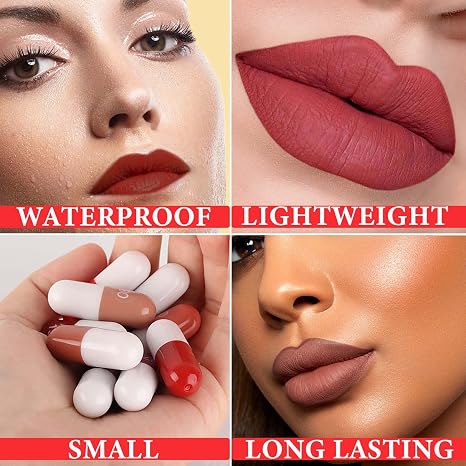 💋💄12-Color Matte Capsule Lipstick Set – Waterproof and Long-Lasting