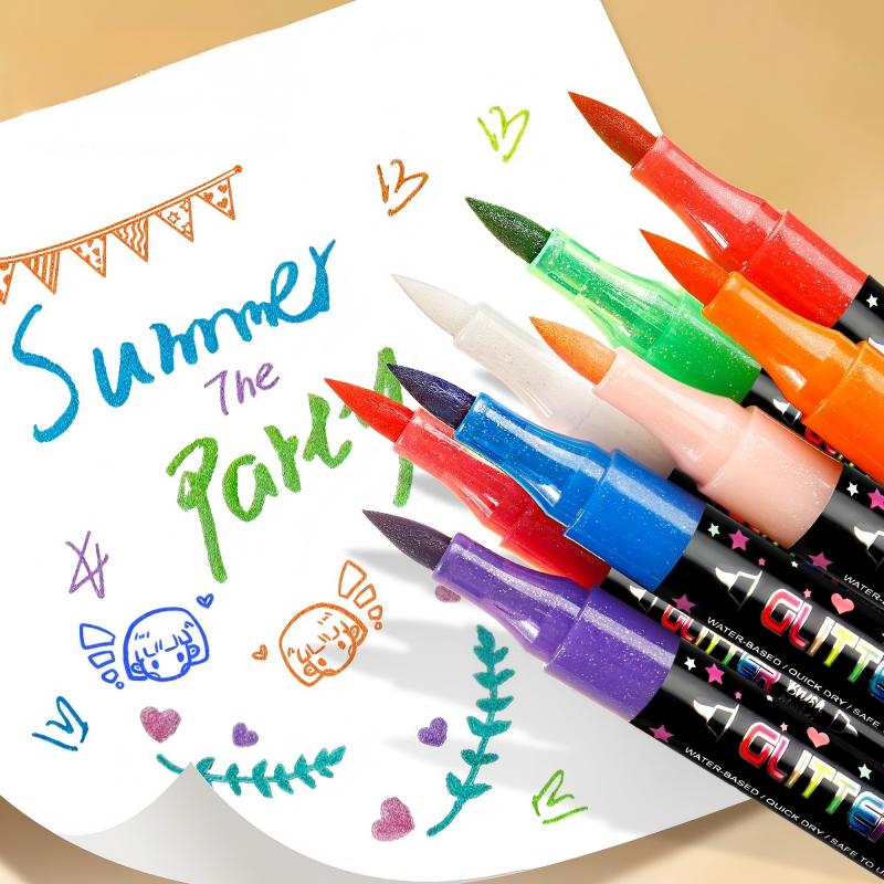🔥Glitter Dual-Tip Acrylic Paint Markers Set