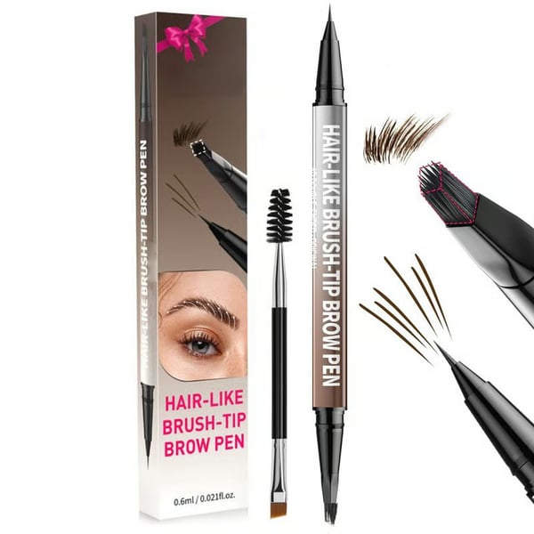 🔥4D Brow Pencil: Waterproof Microblading + Double-Ended Brush