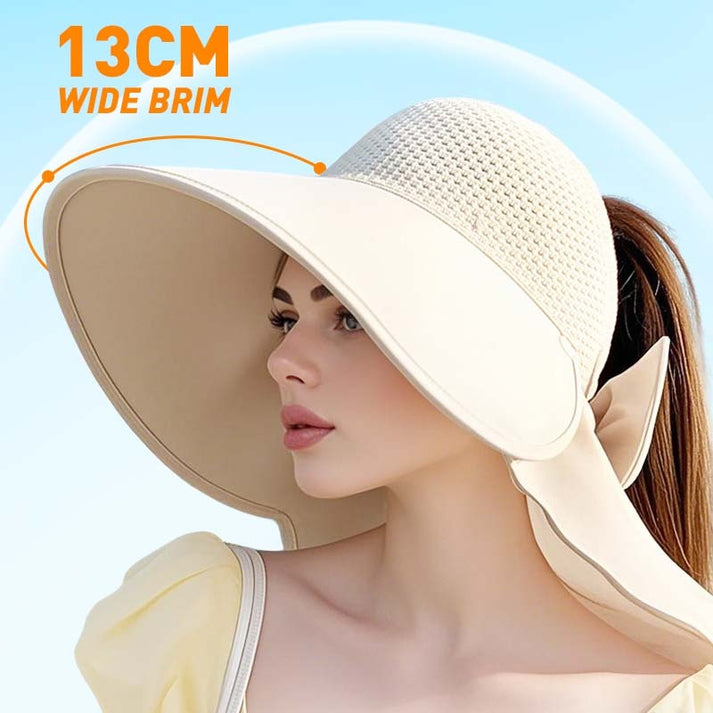 👒Wide Brim Sun Hat With Removable Neck Flap