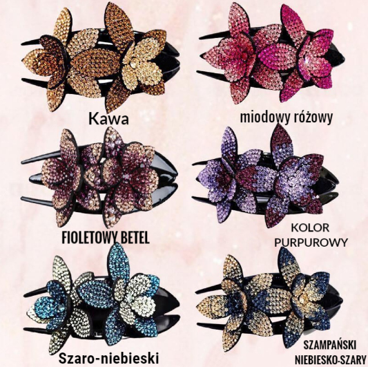 ✨✨Hair clip - with flower-shaped rhinestones✨(2pcs)