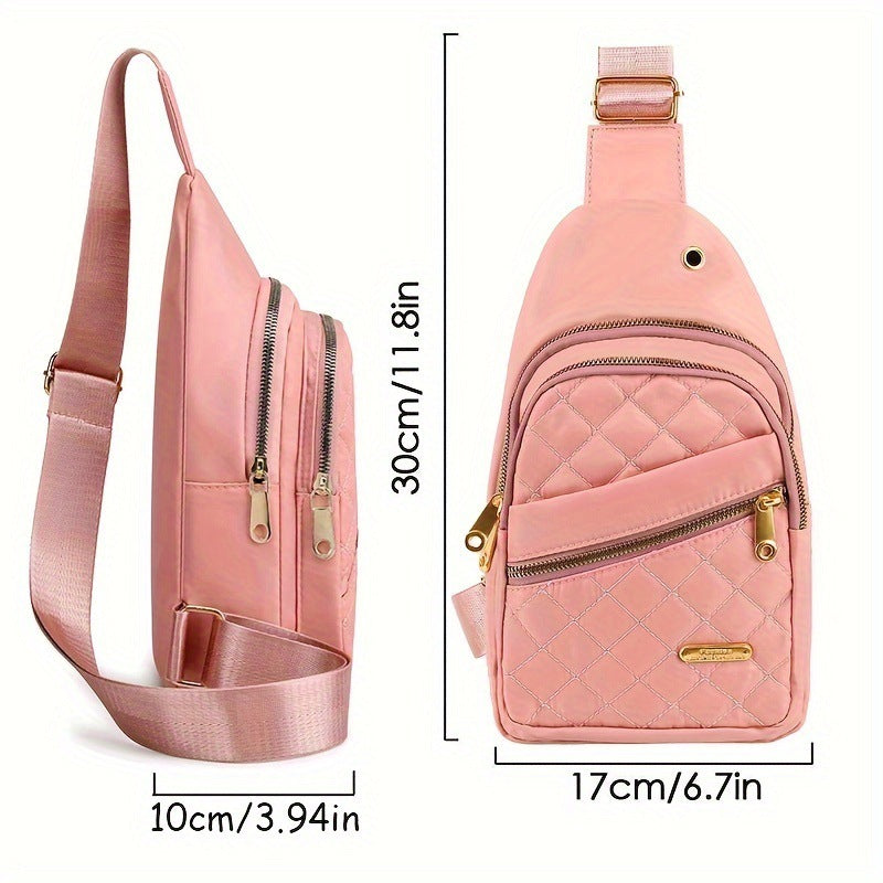 🎒Versatile large capacity crossbody bag- casual solid color，Quilted waist bag