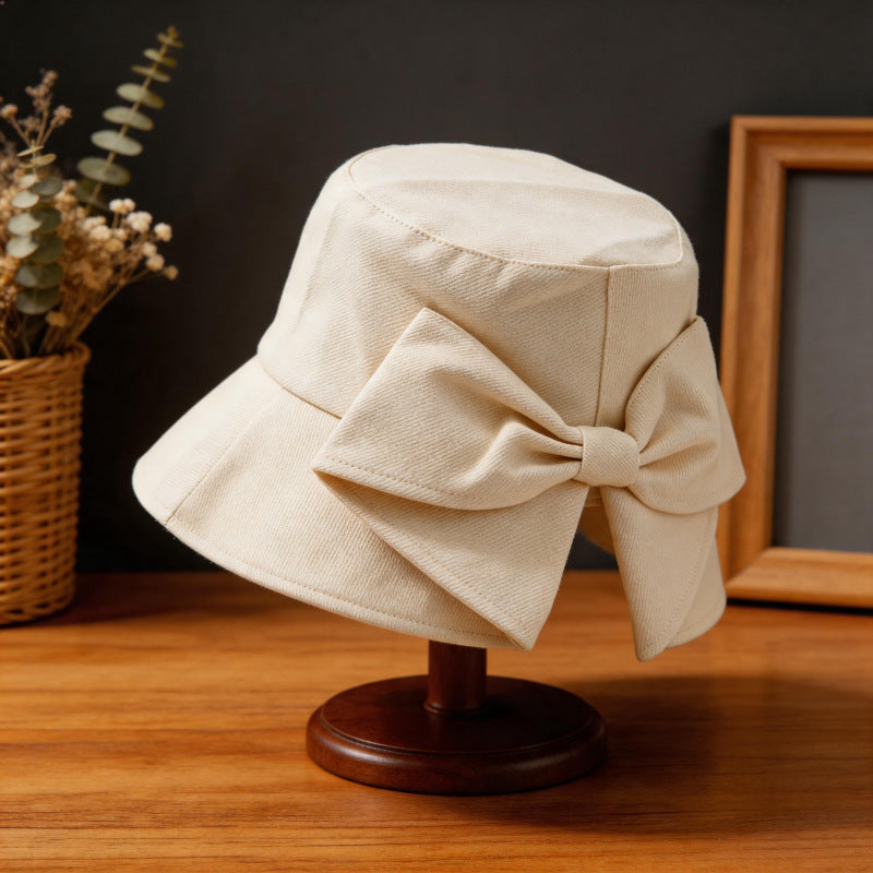 Women's Wide Brim Foldable Bow Sun Hat