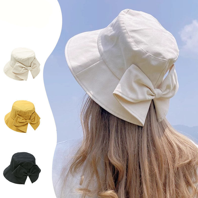 Women's Wide Brim Foldable Bow Sun Hat