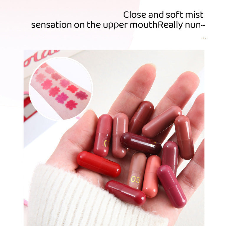 💋💄12-Color Matte Capsule Lipstick Set – Waterproof and Long-Lasting