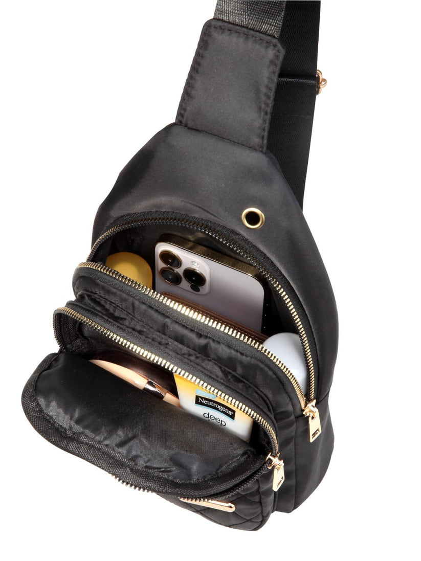 🎒Versatile large capacity crossbody bag- casual solid color，Quilted waist bag