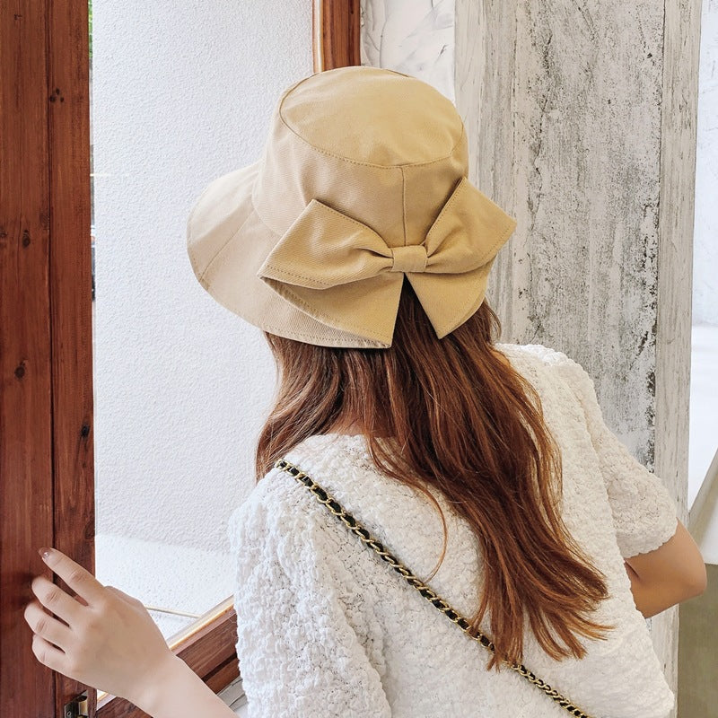 Women's Wide Brim Foldable Bow Sun Hat