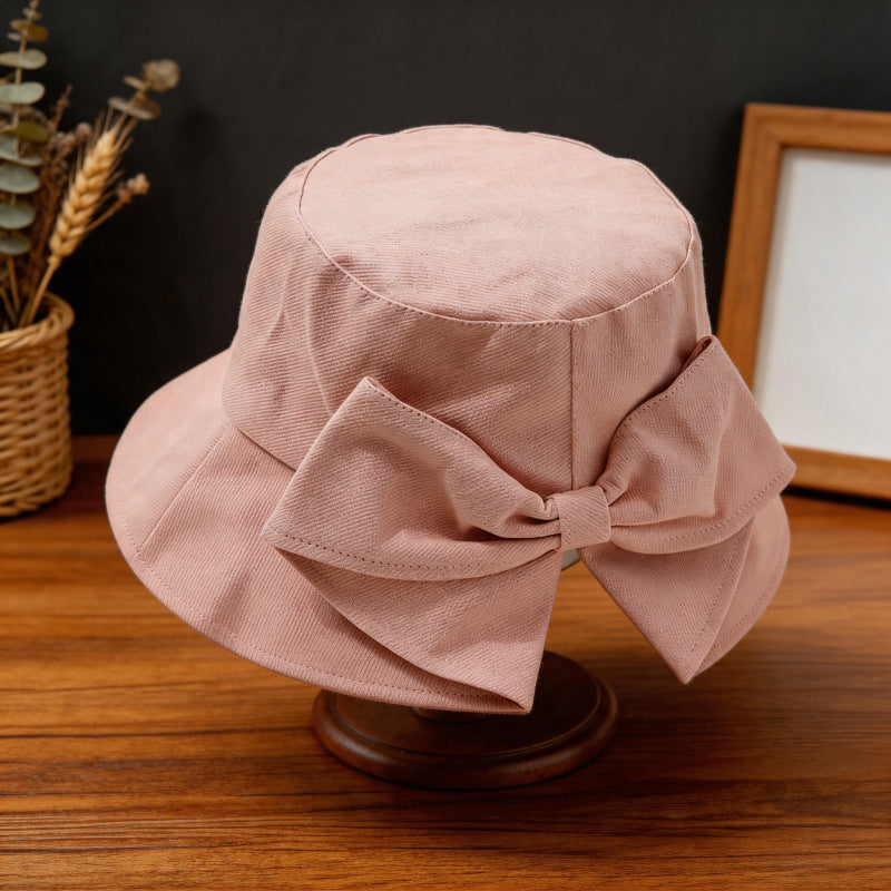 Women's Wide Brim Foldable Bow Sun Hat