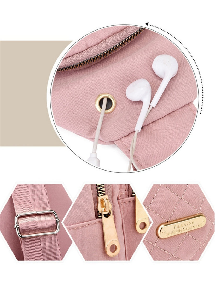 🎒Versatile large capacity crossbody bag- casual solid color，Quilted waist bag