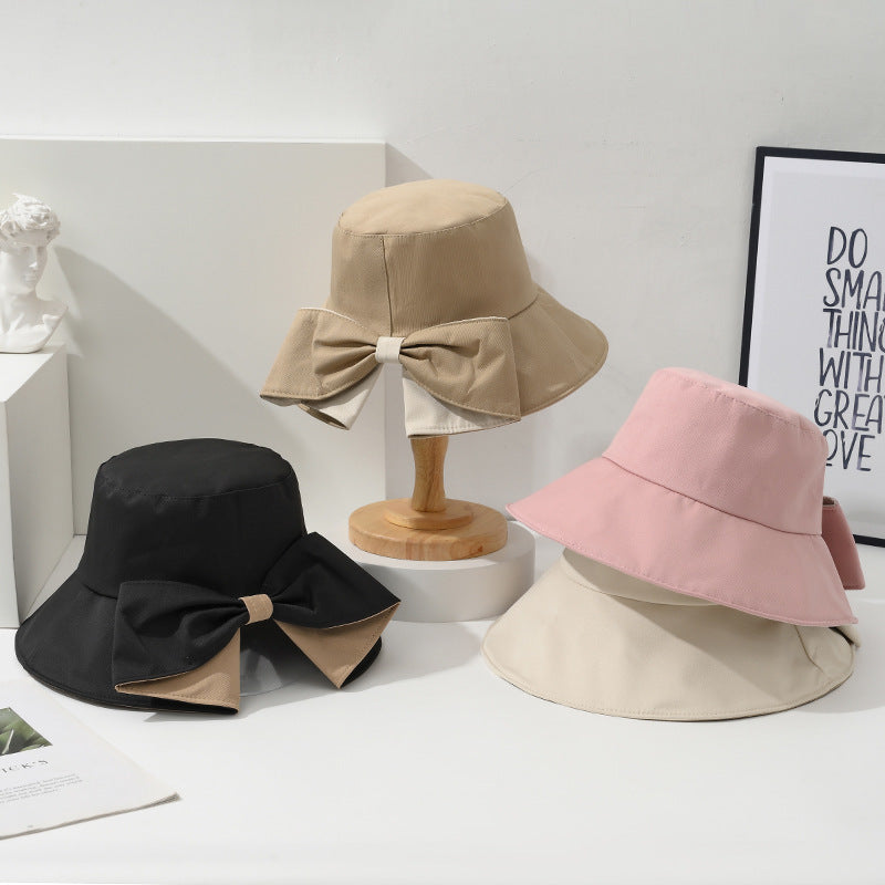 Women's Wide Brim Foldable Bow Sun Hat