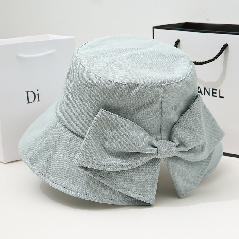 Women's Wide Brim Foldable Bow Sun Hat