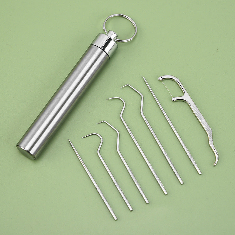 🔥 50% OFF 🎉 | 😬 Remove Stuck Food Easily | 🇩🇪 German Precision 0.1mm Stainless Steel Toothpick Set ✨🏆