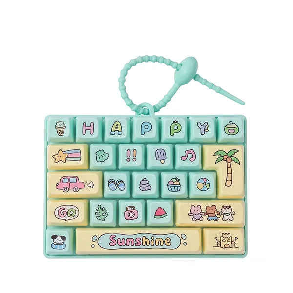 🎀 26-Key Cute Cartoon Clicky Keyboard Bag Pendant ⌨️✨