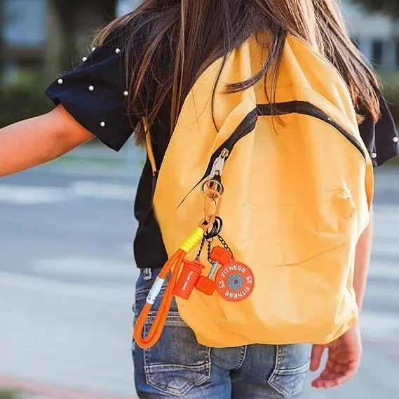 💪 Fitness Keychain Set – Dumbbell, Kettlebell & Weight Plate Pendant