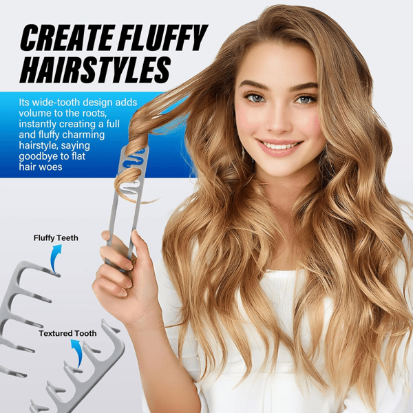 💇Upgrade Volumizing Comb, Wide-Tooth Styling for All Hair Lengths, Men & Women