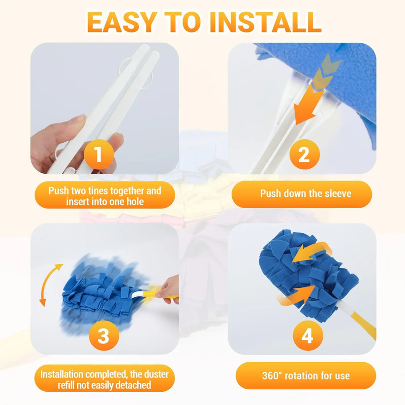 🧹 Reusable Chenille Microfiber Duster ✨ Easy Dust Cleaning