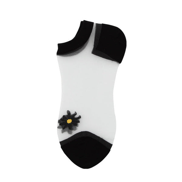 🌻Korean Style Daisy Flower Transparent Socks (5 pairs)