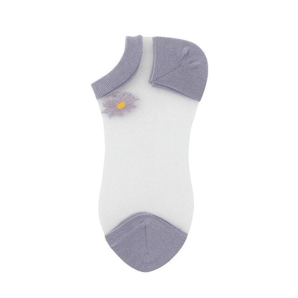 🌻Korean Style Daisy Flower Transparent Socks (5 pairs)