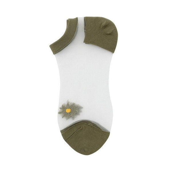 🌻Korean Style Daisy Flower Transparent Socks (5 pairs)