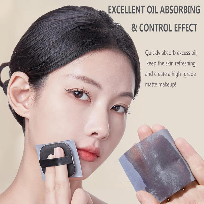 100PCS Facial Oil-control Paper with Mirror and Puff✨☀️