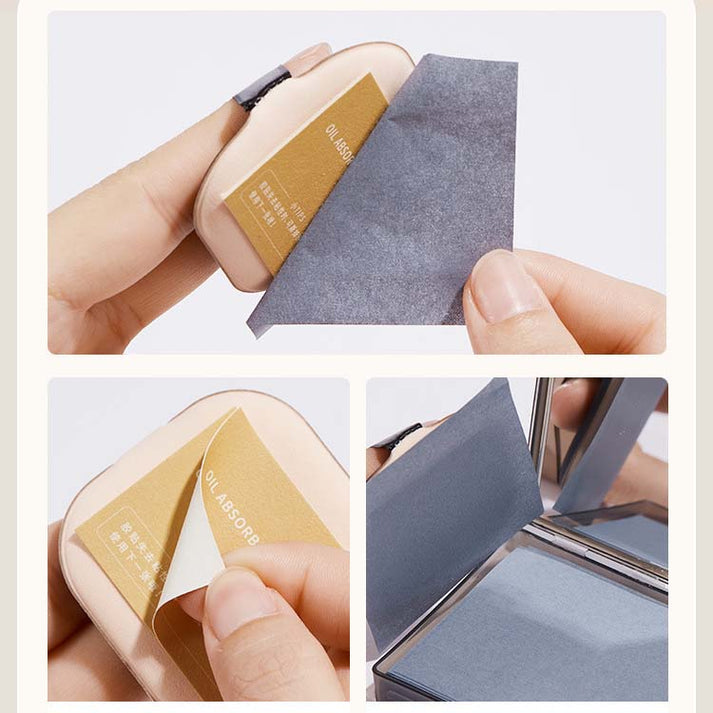 100PCS Facial Oil-control Paper with Mirror and Puff✨☀️