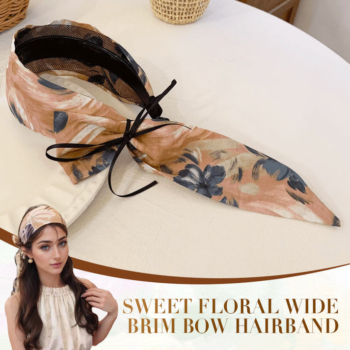 ❣️Sweet Floral Wide Brim Bow Hairband