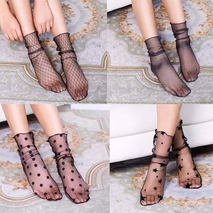 🔥Women's Fashion Ultrathin Sheer Mesh Socks (3pcs)