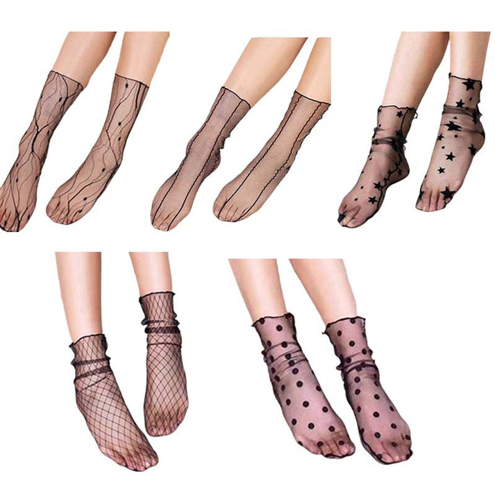 🔥Women's Fashion Ultrathin Sheer Mesh Socks (3pcs)
