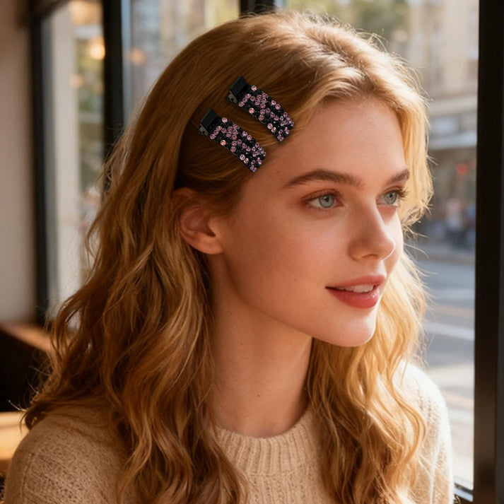 💕Rhinestone Hair Clip for Bangs(8PCS)