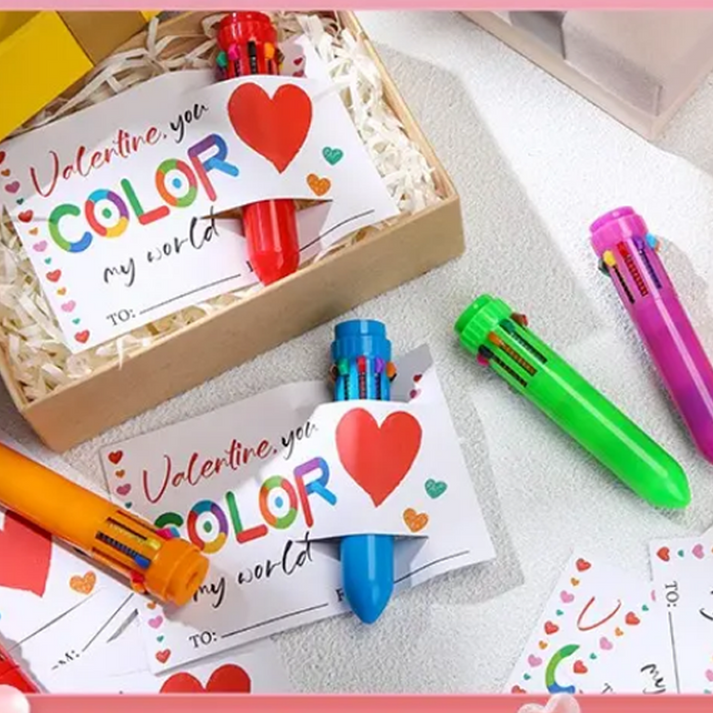 10-in-1 Retractable Multi-Color Ballpoint Pen🖍️🌈
