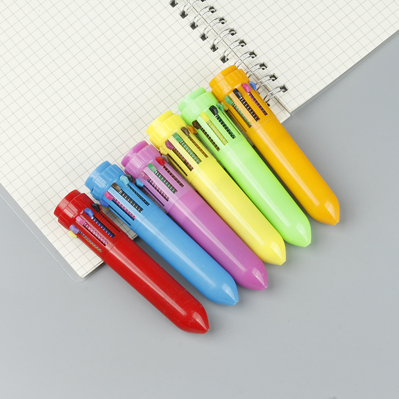 10-in-1 Retractable Multi-Color Ballpoint Pen🖍️🌈