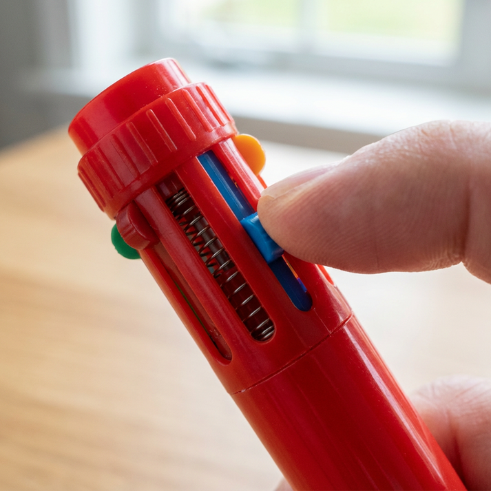 10-in-1 Retractable Multi-Color Ballpoint Pen🖍️🌈