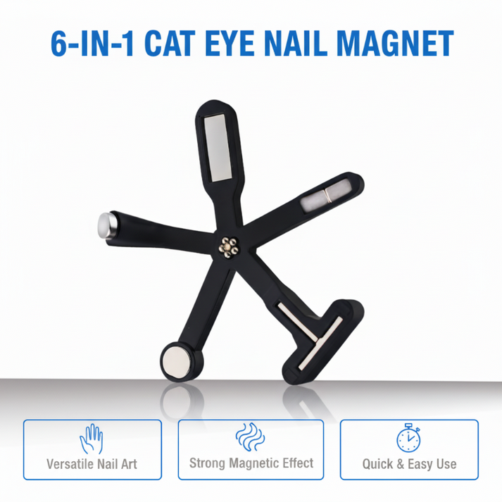 💖🥳2026 HOT SALE🥳💞50K+ SOLD!💥🎨✨ Salon Cat Eye Nails at Home! 6-in-1 Nail Art Magnet🧲💅