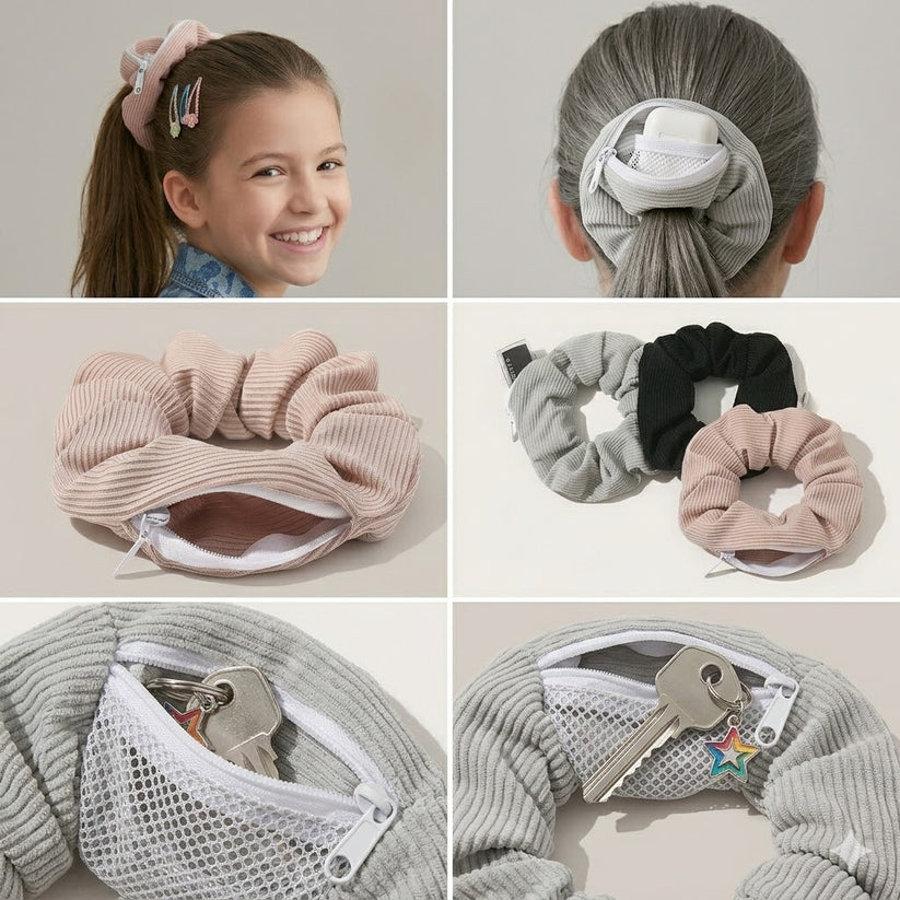 🎀 ZipPocket Ponytail Holder for Girls 🎀（Buy 1 Get 1 Free！！！）